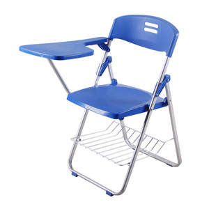 可折叠培训椅带写字板一体椅商务笔记电脑椅彩色塑料靠背椅学生椅